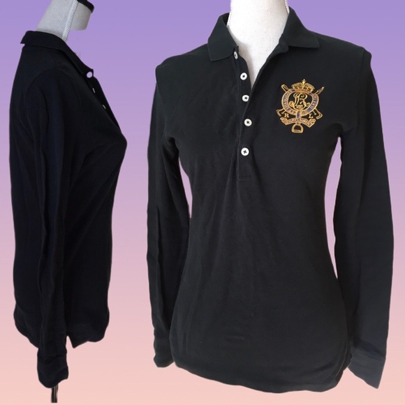 Polo Ralph Lauren Tops - Ralph Lauren Black Crest Long Sleeve Polo Henley